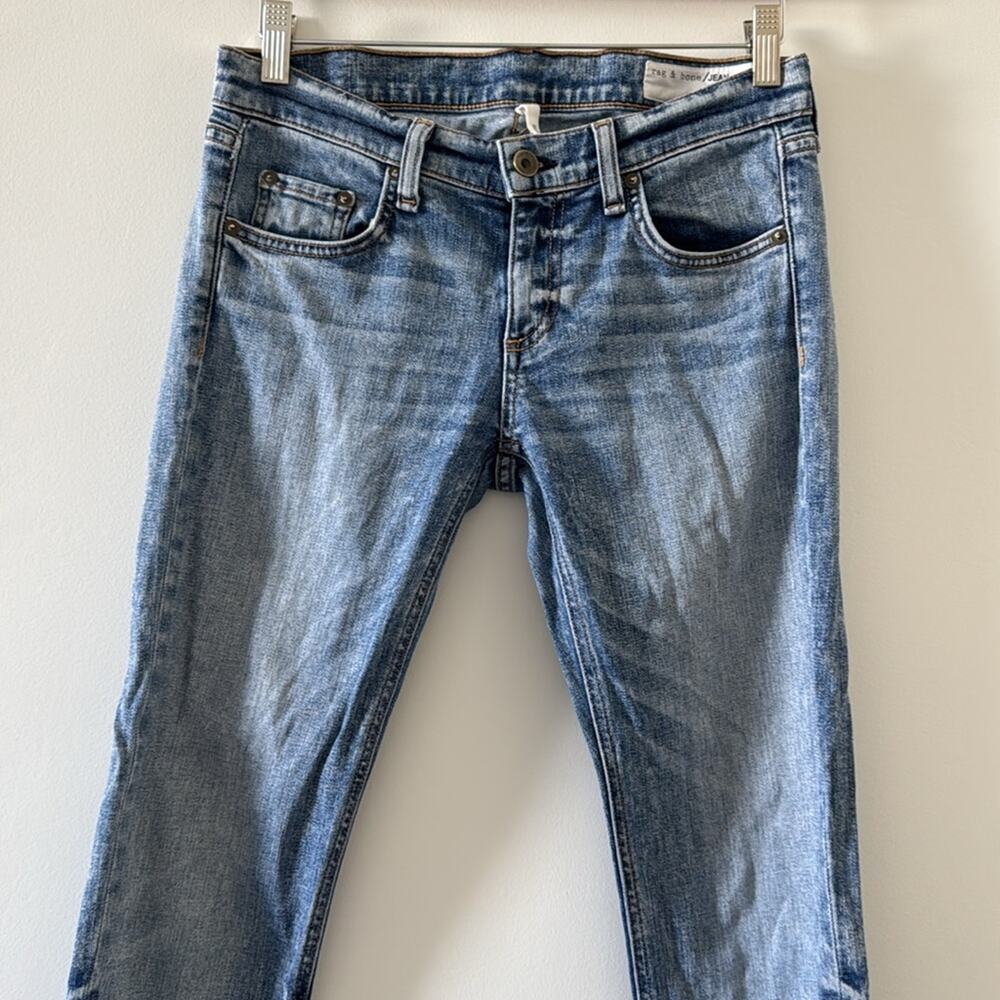 Rag & Bone Dre Boyfriend Jeans Acid Blue Wash Low Rise Size 25 Minimalist - Picture 3 of 7